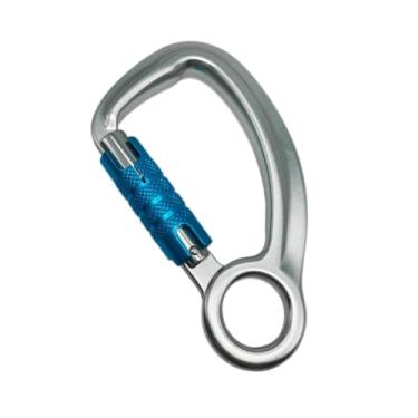 Imagem de Dynwave Mosquetão de travamento automático 30kn mosquetão de travamento automático resistente para escalada ao ar livre caminhadas montanhismo do cão, Prateado