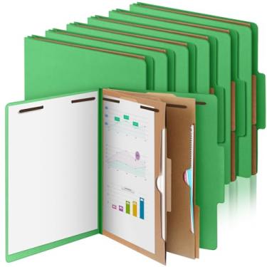 Imagem de Skyygemm 12 pastas de classificação, tamanho carta, 2 divisórias de bolso, pastas de arquivo com expansão de 5 cm, fixadores de 2 pinos, organizadores de escritório resistentes para professores