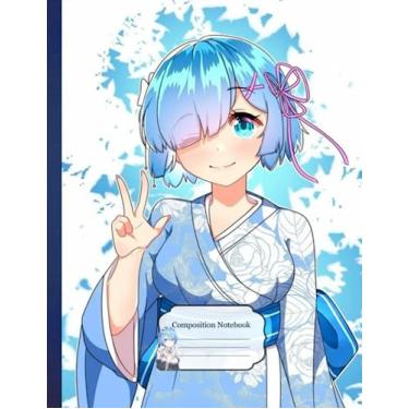 Imagem de Composition NoteBook: Reem Zero Ram On Beds D10, 8.5x11 Inches - 110 page Creative Journal Cosy Winter Vaion Anime On Special Days For Children Girls Boys Kids Teens Adults Gift