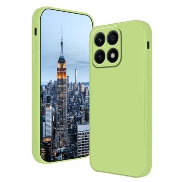 Imagem de Wousunly Compatível com Xiaomi 14T Pro, capa de silicone líquido, verde-escuro, toque suave para Xiaomi 14T Pro, capa fina de silicone à prova de choque (verde)