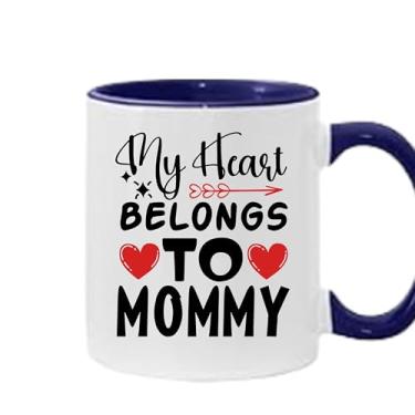 Imagem de SpreadPassion Caneca de café My Heart Belongs To Mommy, presente para namorado e namorada, ideia de presente de dia dos namorados, presente para marido e esposa, ideia de presente de aniversário do