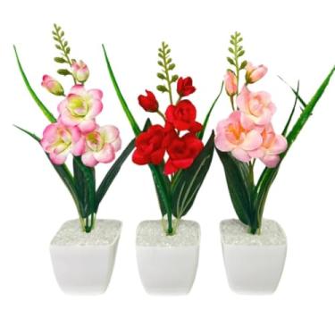 Imagem de Arranjo De Flores Orquídeas Artificiais Decorativas Kit Atacado