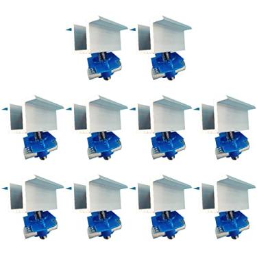 Imagem de 10 peças de suporte de montagem de painel solar ajustável, suporte fotovoltaico amplo, suporte de grampo médio para sistema de painel solar, suporte de montagem fotovoltaico