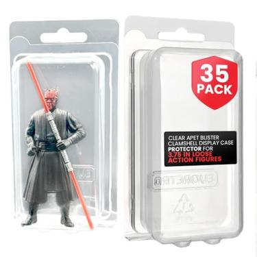 Imagem de Capa protetora para exibição de bonecos de ação – concha bolha para bonecos soltos de 9,5 cm, pacote com 35 – plástico transparente – serve para Star Wars, Marvel, G.I. Joe – buracos para placas