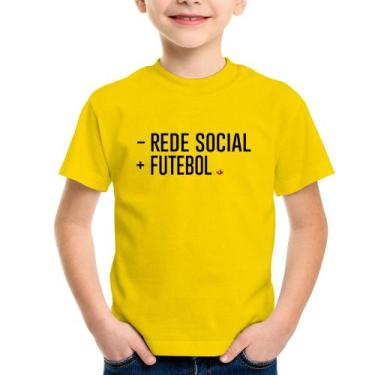 Imagem de Camiseta Infantil Menos Rede Social, Mais Futebol - Foca na Moda, Amar