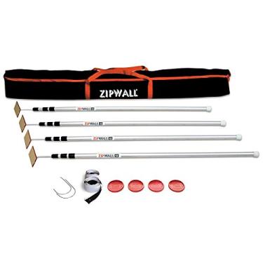 Imagem de ZipWall SLP4-PK3 ZipPole 3,5 m mola (pacote com 12) postes carregados para barreiras contra poeira, 3 unidades c/ 4