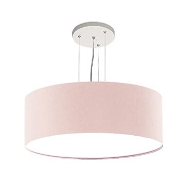 Imagem de Lustre Pendente Redondo Cúpula em Tecido 50x15 Cor:Rosa5963