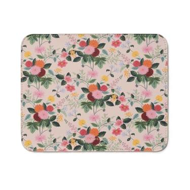 Imagem de RIFLE PAPER CO. Mouse pad com estampa de dália | Adicione um toque de charme ao seu espaço de trabalho | Acabamento de poliuretano suave permite que o mouse deslize, com suporte de borracha