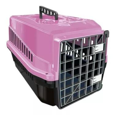 Imagem de Caixa de Transporte N4 Alça e Porta Resistente Para Pet Rosa - MecPet