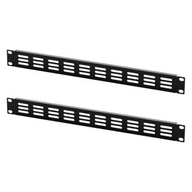 Imagem de Iwillink Painel de montagem em rack vazado 1U, pacote com 2, espaçador de aço para servidor de 48 cm ou rack de rede, preto