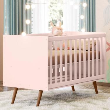 Imagem de Berço Mini Cama  Em MDP Qmovi Rosa