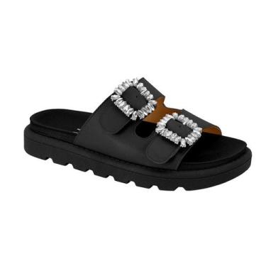Imagem de Tamanco Feminino Papete Vizzano Sandalia Tratorada Strass , Preto, 36