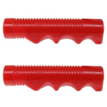 Imagem de sunnates 1 par de manoplas de triciclo para guidão mini de bicicleta de 9,5 cm para motociclistas, triciclos, mountain bikes (3/10.2 cm), vermelho)