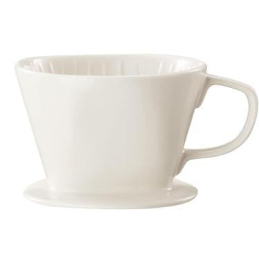Imagem de Filtro de café de cerâmica reutilizável para máquina de café gotejador com 3 furos de gotejamento branco, filtro de café de cerâmica