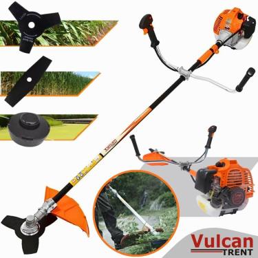 Imagem de Roçadeira Cortador Aparador de Grama a Gasolina VULCAN TRENT VR520H 52cc 2,5HP com 2 Facas para Mato Alto