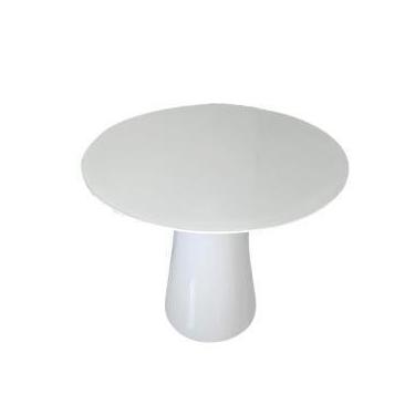 Imagem de Mesa de Jantar Cone 150 cm Tampo de Vidro Laca Branca - Personal Movei