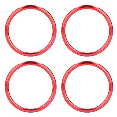 Imagem de GRCFUMO 4PCS Air Condicionador Tampa de ventilação Tampa de ventilação, Liga de alumínio CANTE DE ANELA AC A RING, ACESSÓRIOS INTERIORES Substituição para 2016-2019 (Vermelho)