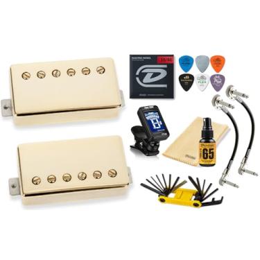 Imagem de Conjunto de captador Seymour Duncan APH-2 Alnico II Pro Slash Humbucker com pacote Tonebird 11104-08 (capa dourada)