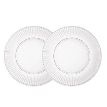 Imagem de Jogo 2 Pratos Rasos de Cristal Transparente Renaissance Lyor 26,5cm