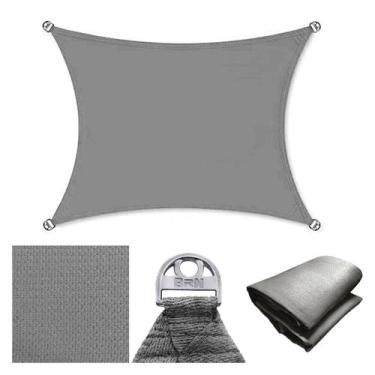 Imagem de Tela Toldo Sombreamento 90% Cor Cinza Cobertura Decorativa 4x2 Metros 