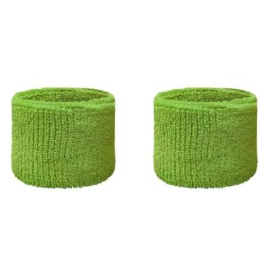 Imagem de Couver Pulseira de moletom juvenil de algodão lima de 7,6 cm para esportes e mais, 1 par