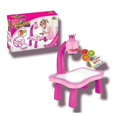 Imagem de Mini Projetor Desenhos Brinquedo Educativo Infantil Rosa