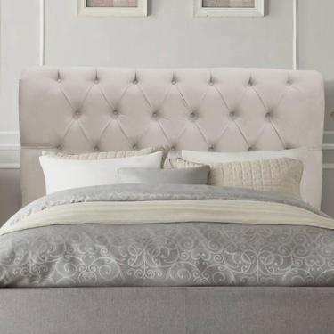 Imagem de Cabeceira Estofada Paris Botão Capitonê 160cm Queen Size Para Cama Box Quarto Tecido Sintético Bege - Ahz Móveis