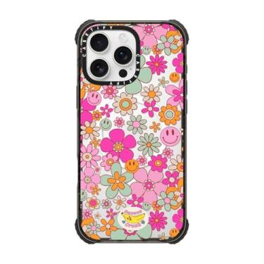 Imagem de CASETiFY Capa Ultra Impact para iPhone 16 Pro Max [Strong Slim / 3,5 m 5X Militray Grade Drop Protection/Compatível com Magsafe] - Padrão Groovy Transparente - Preto Transparente