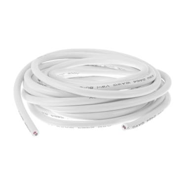 Imagem de Hihaha Fio elétrico terra automotivo fio de alimentação 15FT branco TC 1 peça 16AWG 2 condutores totalmente isolados e revestimento de toque macio universal
