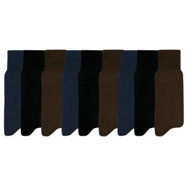 Imagem de Kit Com 9 Pares De Meias Social Masculina Mash 100% Algodão, Sortido, 