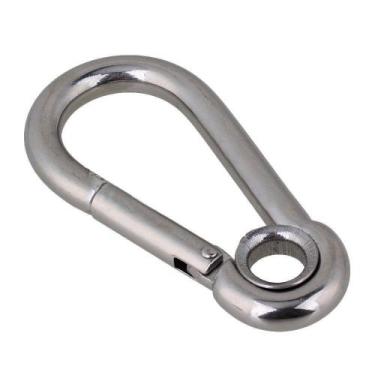 Imagem de Mosquetão Em Aço Inox 7 Mm Trava Rápida Carga Max 100kg - Abrolhos Náu