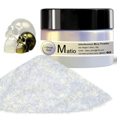 Imagem de Matio Pó De Mica De Interferência, Pó De Cromo Dourado Fantasma De 1,06 Oz/30 G, Pigmento De Mudança De Cor Com Efeito Perolado Para Resina Epóxi, Brilho Para Maquiagem, Esmalte, Tinta Para Sabão,