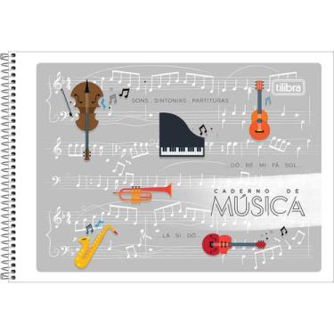 Imagem de Caderno de Música Espiral Capa Flexível P Tilibra 48 Folhas (Pacote co