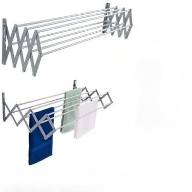 Imagem de Varal De Parede Sanfonado Dobravel Retratil Varios Tamanhos 40cm 50cm 60cm 80cm 100cm 120cm(40CM)