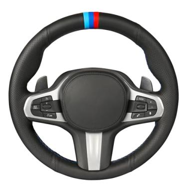 Imagem de MEWANT Capa de volante costurada à mão para BMW Série 3 G20 G21 F40 F44/4 Series G22 G22 G23/5 Series G30 G31 G32 G11 G12 G14 G15 G16/3 Series G20 G21