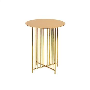 Imagem de Suporte para Bolo Expositor de dim sum Plataforma criativa redonda para armazenamento de sobremesas Suporte para bolos e salgadinhos Suporte para Sobremesa(Gold,Médio)