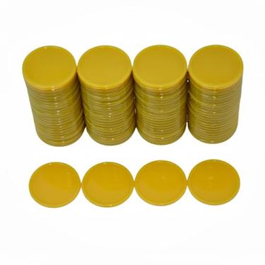 Imagem de Smartdealspro conjunto de 100 mini fichas de pôquer de plástico opacas de 2,54 cm com caixa de armazenamento, Dourado