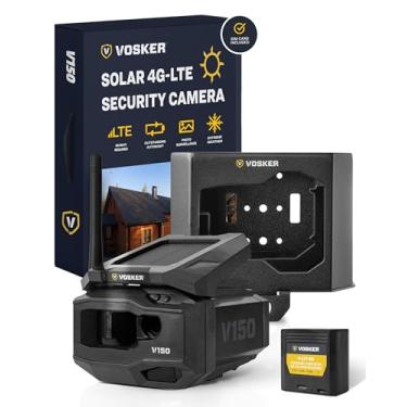 Imagem de VOSKER V150-US | Câmera de segurança celular LTE, sem necessidade de Wi-Fi | Pacote de segurança | Câmera de vigilância externa sem fio alimentada por energia solar | Receba fotos em seu aplicativo móvel de praticamente qualquer lugar