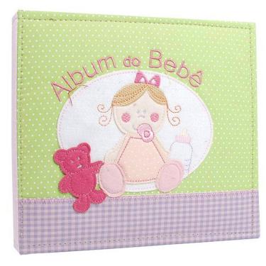 Imagem de Álbum 120 Fotos 10X15 Bebê Bordado Menina Rec