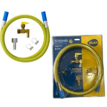 Imagem de Kit Instação Fogão Forno Cooktop 1/2" x 1/2" Com Mangueir - Blukit
