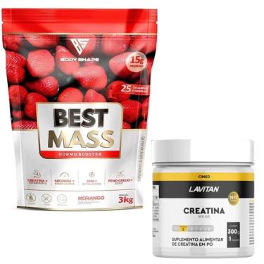 Imagem de HIPERCALÓRICO 3KG - BODY SHAPE + CREATINA 300G SABOR:BEIJINHO;Tamanho:Único;Gênero:Unissex-Unissex