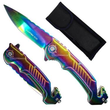 Imagem de Canivete 9,5cm, Quebra-Vidro, Cortador de Fios/Galhos e Abertura Semia