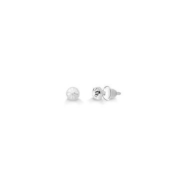 Imagem de Brinco Infantil de Ouro Branco 18k Bolinha Diamantada - Safira, Único