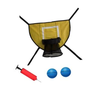 Imagem de menolana Mini trampolim cesta de basquete acessórios de fixação de trampolim jogo de gol brinquedo esportivo leve tabela suporte de basquete, Amarelo