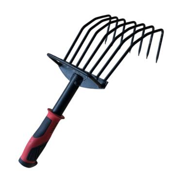 Imagem de Ioensy Ancinho de mão Ancinho de jardim portátil com cabo ergonômico Cultivador de solo versátil Cultivador manual para soltar solo Jardinagem agrícola