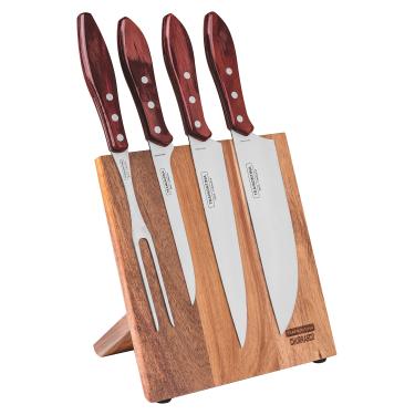 Imagem de Jogo Churrasco Inox 5 peças Polywood Vermelho Tramontina
