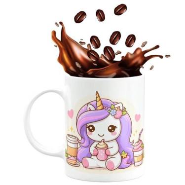 Imagem de Caneca de Porcelana Unicórnio Cute 325ml Looking at You - PRMUG