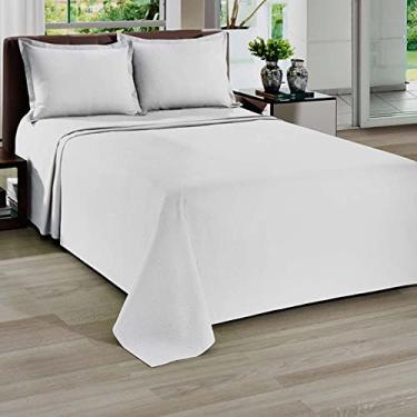 Imagem de Kit Colcha Dohler Piquet Liso - 100% Algodão Piquet Branco Queen