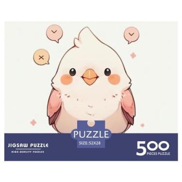 Imagem de Quebra-cabeça de pássaros adultos divertido 500 peças bonito desenho animado alívio do estresse brinquedo educativo decoração de casa brinquedo intelectual jogo desafio educativo 500 peças (52 x 38 cm