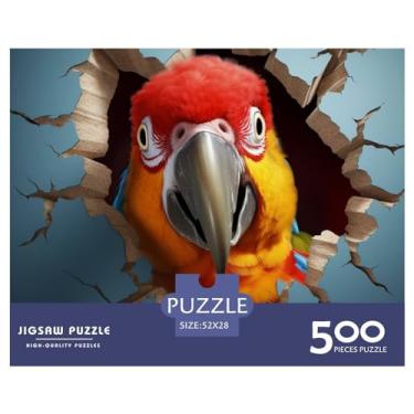 Imagem de Pássaro 500 peças quebra-cabeça animal 3D adultos divertido alívio do estresse brinquedo educativo jogo decoração de jogo intelectual relaxamento e inteligência 500 peças (52 x 38 cm)